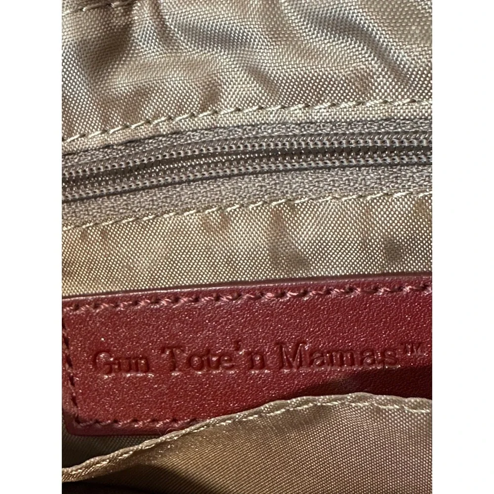 Gun Tote'n Mamas Burgundy Floral Embossed Leather Concealed Carry Crossbody Bag